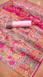 Pink Full Floral Pure Kashmiri Festive Weave Cotton Saree