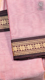Lavender & Black Star Floral Border Handloom Narayanpet Cotton Saree