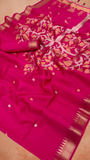 Pink Temple Tree Tussar Silk Saree