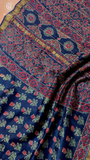 Blue Ajrakh Floral Handblocked Pure Maheshwari Cotton Sarees