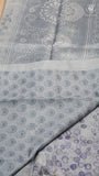 Grey Lotus Floral Kota Doria Saree