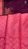 Purple & Baby Pink Pure Crepe Chiffon Banarasi Silk Saree