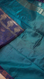 Blue & Green Floral Handloom Weaving Silk Cotton Saree