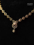 Aalaya Golden Crescent Radiance Necklace Set