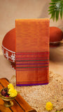 Orange & Purple Gold Traditional Border Handloom Narayanpet Cotton Saree