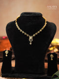 Aalaya Golden Crescent Radiance Necklace Set