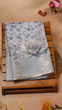 Grey Lotus Floral Kota Doria Saree