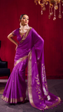 Purple Temple Tree Tussar Silk Saree