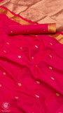 Red Floral Gold Silver Kanchi Soft Silk Saree