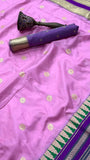 Lavender and Purple Temple border Kanchi Soft Silk Sarees