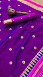 Violet and Pink Temple border Kanchi Soft Silk Sarees