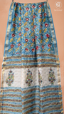 Baby Blue Floral Handblocked Pure Maheshwari Cotton Sarees