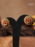 Aalaya Antique Gold Coral Bead Necklace Set