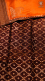 Orange & Brown Pure Crepe Chiffon Banarasi Silk Saree