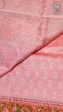 Pink and Red Floral Handblocked Pure Maheshwari Cotton Sarees