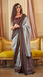 Black & White Cinderella Crepe Banarasi Saree