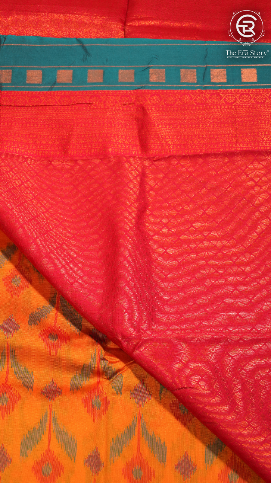 Yellow and Pink Floral Banarasi Silk Saree