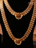 Aalaya Temple Coin Floral Pendant Heritage Necklace & Haaram Set