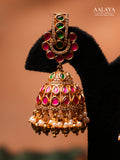 Aalaya Ruby Emerald Heritage Jhumka Earrings