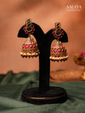 Aalaya Ruby Emerald Heritage Jhumka Earrings