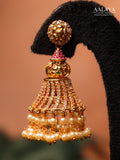Aalaya Diamond Dancing Pearl Jhumka Earrings
