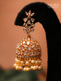 Aalaya Diamond Pearl Dome Jhumka Earrings