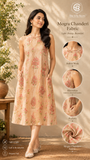 Beige Red Floral Mogra Chanderi Ready-to-Wear Kurti