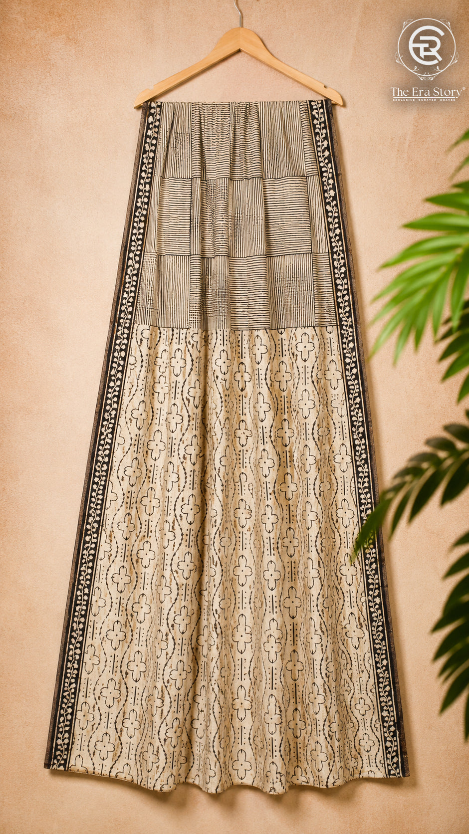 White Black and Yellow Contemporary Handblocked Pure Maheshwari Cotton Silk Sarees