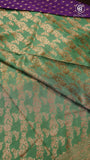 Violet and Green Pure Crepe Chiffon Banarasi Silk Saree