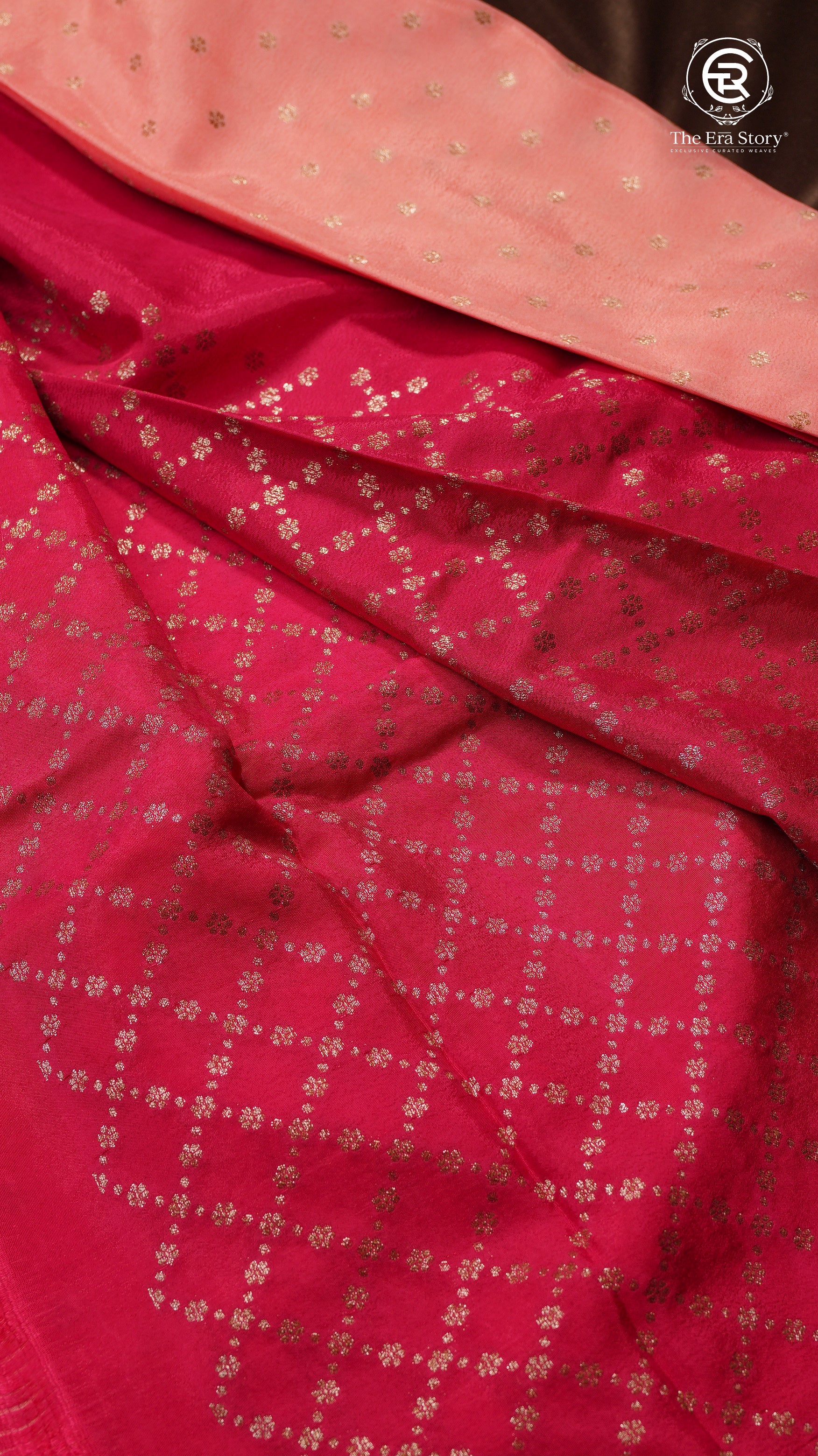Baby Pink Pure Crepe Chiffon Banarasi Silk Saree