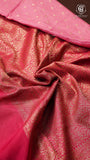 Baby Pink and Ruby Pink Pure Crepe Chiffon Banarasi Silk Saree