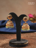 Aalaya Ruby & Emerald Floral Dome Jhumka Earrings