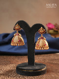 Aalaya Lakshmi Ruby Temple Dome Jhumka Earrings