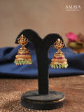 Aalaya Lakshmi Ruby Temple Jhumka Earrings