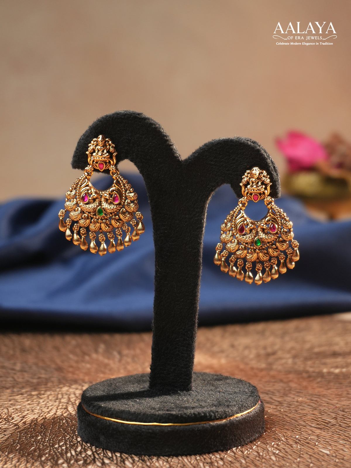 Aalaya Royal Peacock Chandbali Earrings