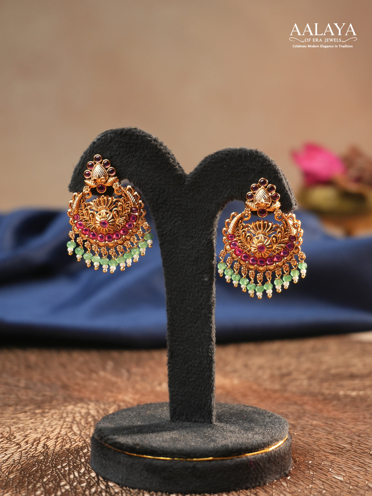 Aalaya Heritage Kundan Chandbali Earrings