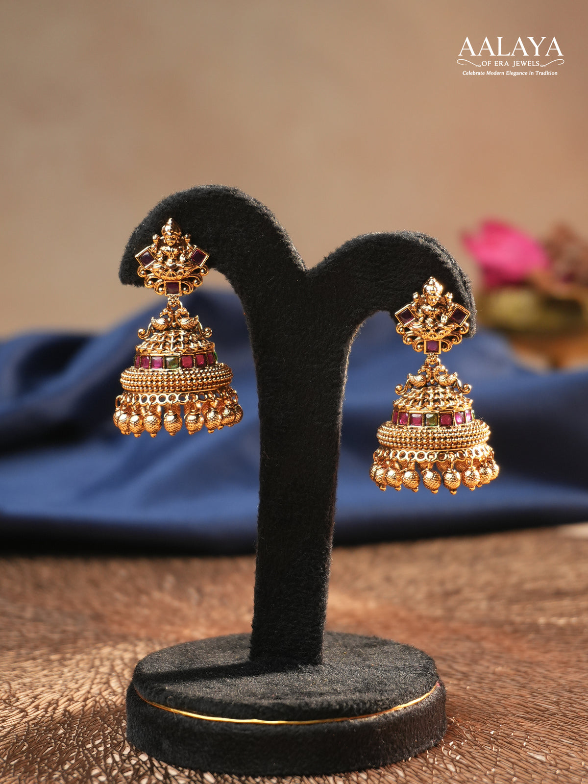 Aalaya Lakshmi Heritage Temple Jhumka Earrings