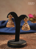 Aalaya Antique Peacock Temple Jhumka Earrings
