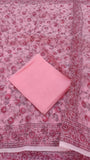 Pink & Magenta Floral Kota Doria Summer Cotton Saree