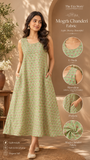 Green Pink Lotus Mogra Chanderi Ready-to-Wear Kurti