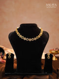 Aalaya Emerald Floral Motif Heritage Necklace Set