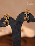 Aalaya Emerald Floral Motif Heritage Necklace Set