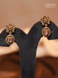 Aalaya Pink Floral Motif Heritage Necklace Set