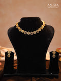 Aalaya Purple Floral Motif Heritage Necklace Set