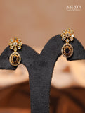 Aalaya Purple Floral Motif Heritage Necklace Set