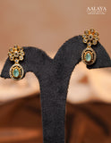 Aalaya Teal Floral Motif Heritage Necklace Set