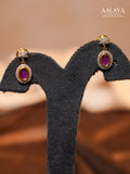 Aalaya Pink Oval Drop Heritage Necklace Set
