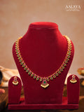 Aalaya Ruby and Emerald Teardrop Pearl Accent Necklace Set