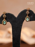 Aalaya Oval Teardrop Mint Stone Necklace Set