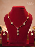 Aalaya Diamond Floral Drop Necklace Set